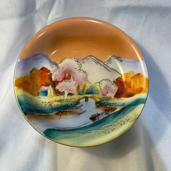 Cute Hand Painted Landscape Serving Bowls - Picture 3 of 7